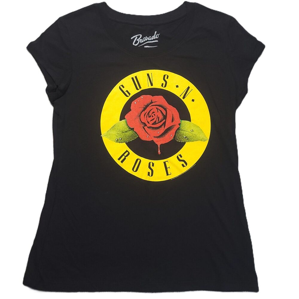 Bravado Guns N Roses Graphic T Shirt Womens L Classic Rock Band Logo Cotton Top